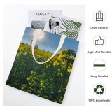 yanfind Great Martin Canvas Tote Bag Double Field Grassland Outdoors Countryside Farm Meadow Rural Plant white-style1 38×41cm