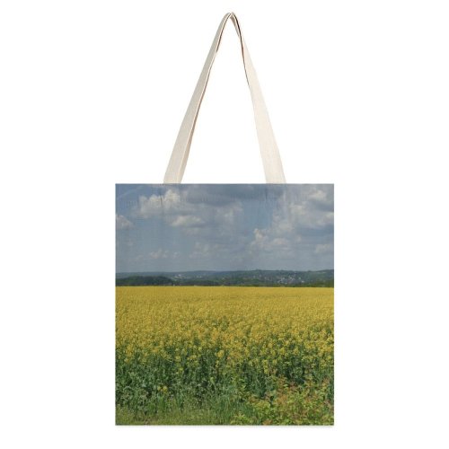 yanfind Great Martin Canvas Tote Bag Double Field Grassland Outdoors Countryside Farm Meadow Rural Poland Cloud Sky Bed Cultivation white-style1 38×41cm