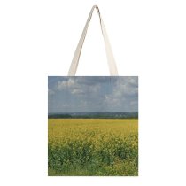 yanfind Great Martin Canvas Tote Bag Double Field Grassland Outdoors Countryside Farm Meadow Rural Poland Cloud Sky Bed Cultivation white-style1 38×41cm