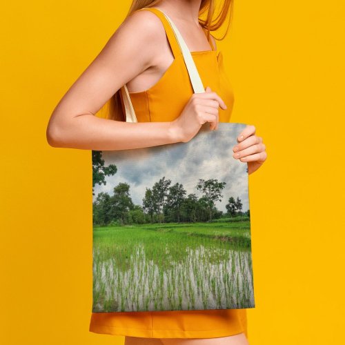 yanfind Great Martin Canvas Tote Bag Double Field Grassland Outdoors Countryside Paddy Plant Vegetation Hua Mueang Nong Bua white-style1 38×41cm