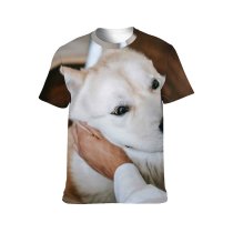 yanfind Adult Full Print T-shirts (men And Women) Adorable Affection Akita Blurred Bonding Calm Care Caress Content Crop Cuddle