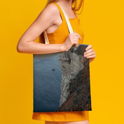 yanfind Great Martin Canvas Tote Bag Double Cliff Outdoors France Étretat Promontory Grey Etretat Rocks Emptyspace Minimalphoto Travel white-style1 38×41cm
