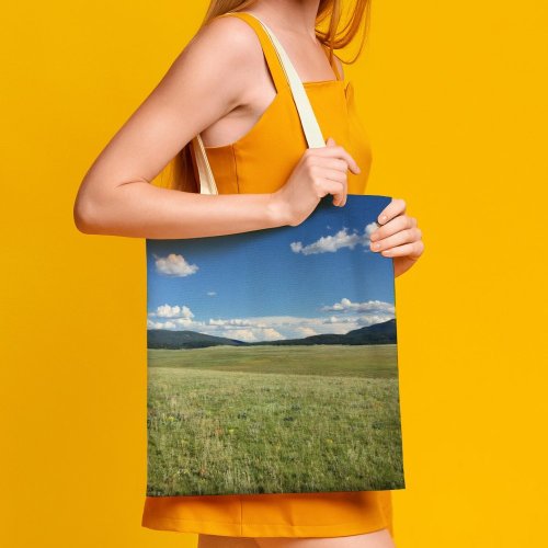 yanfind Great Martin Canvas Tote Bag Double Field Grassland Outdoors Landscape Land Plateau Countryside Nm Usa Scenery Wilderness Rural white-style1 38×41cm