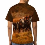 yanfind Adult Full Print T-shirts (men And Women) Agriculture Blurred Cattle Country Countryside Cow Farm Farmland Field Grass Grassland