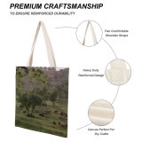 yanfind Great Martin Canvas Tote Bag Double Field Grassland Outdoors Countryside Farm Grazing Meadow Pasture Ranch Rural Khorram Abad white-style1 38×41cm