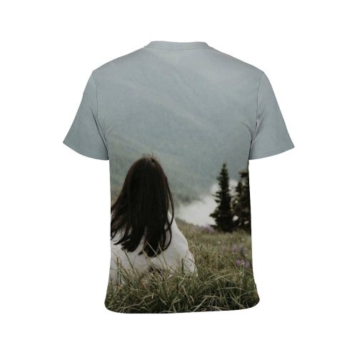 yanfind Adult Full Print T-shirts (men And Women) Admire Alpine Amazing Anonymous Brunette Calm Countryside Enjoy Explore Faceless Female Fog