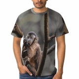yanfind Adult Full Print T-shirts (men And Women) Adorable Attentive Blurred Branch Calm Creature Curious Cute Daytime Ecosystem Fauna Fluff