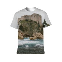 yanfind Adult Full Print T-shirts (men And Women) Aged Ancient Architecture Breathtaking Building Bush Castle Cliff Cloudy Coast Construction Destination