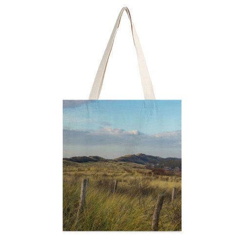 yanfind Great Martin Canvas Tote Bag Double Field Grassland Countryside Hill Vlissingen Netherlands Plant Mound Grass Outdoors Sand Dunes white-style1 38×41cm