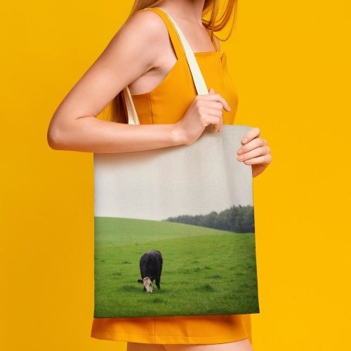 yanfind Great Martin Canvas Tote Bag Double Field Grassland Outdoors Cattle Cow Countryside Farm Rural Pasture Meadow Scotland Grazing white-style1 38×41cm