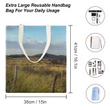 yanfind Great Martin Canvas Tote Bag Double Field Grassland Countryside Hill Vlissingen Netherlands Plant Mound Grass Outdoors Sand Dunes white-style1 38×41cm