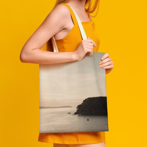 yanfind Great Martin Canvas Tote Bag Double Cliff Auckland Zealand Sunset Ocean Waiheke Island Hill Sea Side Shore white-style1 38×41cm