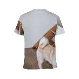 yanfind Adult Full Print T-shirts (men And Women) Adorable Akita Inu Apartment Attentive Blurred Calm Creature Curious Cute Daylight