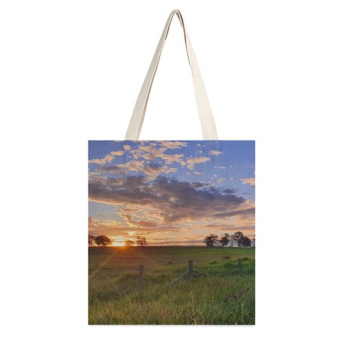 yanfind Great Martin Canvas Tote Bag Double Field Grassland Outdoors Countryside Rouse Hill Regional Park Nsw Australia Dusk Sunset white-style1 38×41cm