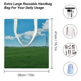 yanfind Great Martin Canvas Tote Bag Double Field Grassland Outdoors Countryside Sekinchan Selangor Malaysia Paddy white-style1 38×41cm