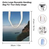 yanfind Great Martin Canvas Tote Bag Double Cliff Outdoors Promontory Boat Transportation Vehicle Adventure Leisure Activities Ocean Sea Slope white-style1 38×41cm