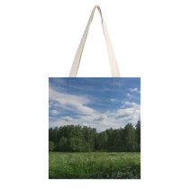 yanfind Great Martin Canvas Tote Bag Double Field Grassland Outdoors Countryside Farm Rural Meadow Grass Plant Carélia Россия Tree white-style1 38×41cm