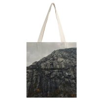 yanfind Great Martin Canvas Tote Bag Double Cliff Outdoors Grey Lysefjord Forsand Rock Norway Fjord Dark Norse Filter white-style1 38×41cm