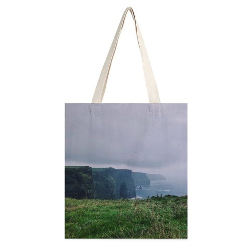 yanfind Great Martin Canvas Tote Bag Double Cliff Outdoors Ocean Sea Promontory Shoreline Coast Field Grassland Land Countryside Grass white-style1 38×41cm