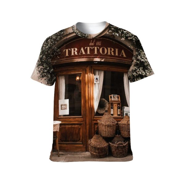 yanfind Adult Full Print T-shirts (men And Women) Accommodation Basket Building Cafeteria Construction Cozy Curtain Daytime Decor Design Detail District
