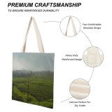 yanfind Great Martin Canvas Tote Bag Double Field Grassland Outdoors Countryside Farm Rural Kerala India Paddy Meadow Pasture white-style1 38×41cm