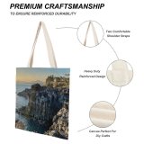 yanfind Great Martin Canvas Tote Bag Double Cliff Outdoors Promontory Ocean Sea Grey Public Domain white-style1 38×41cm