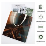 yanfind Great Martin Canvas Tote Bag Double Experimental Abstract Flame Bonfire Fire Dreams Texture Fine Art Expressionism Meditation white-style1 38×41cm