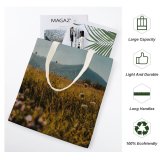 yanfind Great Martin Canvas Tote Bag Double Field Grassland Outdoors Countryside Farm Meadow Rural Grass Plant Plateau Land Vegetation white-style1 38×41cm