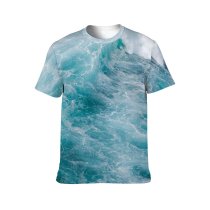 yanfind Adult Full Print T-shirts (men And Women) Aerial Aqua Azure Breathtaking Clear Space Daytime Deep Drone Flow Foam Freedom