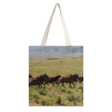 yanfind Great Martin Canvas Tote Bag Double Field Grassland Outdoors Horse Countryside Farm Rural Pasture Meadow Ranch Grazing white-style1 38×41cm
