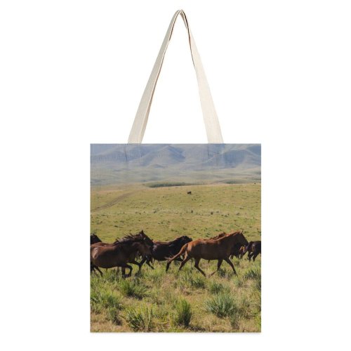 yanfind Great Martin Canvas Tote Bag Double Field Grassland Outdoors Horse Countryside Farm Rural Pasture Meadow Ranch Grazing white-style1 38×41cm