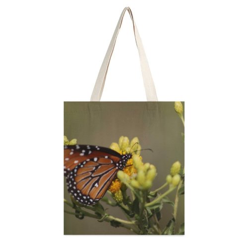 yanfind Great Martin Canvas Tote Bag Double Butterfly Insect Invertebrate Monarch Usa white-style1 38×41cm