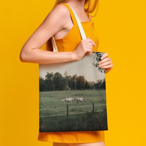 yanfind Great Martin Canvas Tote Bag Double Field Grassland Outdoors Countryside Farm Rural Pasture Meadow Ranch Grazing Grey Cattle white-style1 38×41cm