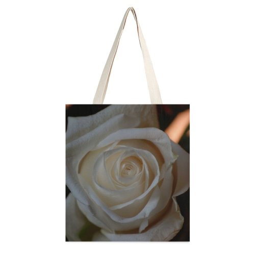 yanfind Great Martin Canvas Tote Bag Double Flower Plant Rose Grey Petal white-style1 38×41cm