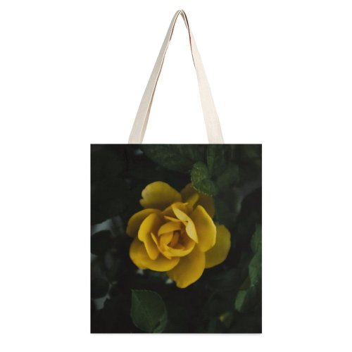 yanfind Great Martin Canvas Tote Bag Double Flower Plant Rose Leaf Pollen white-style1 38×41cm