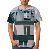 yanfind Adult Full Print T-shirts (men And Women) Accommodation Aged Apartment Architecture Brick Building City Construction Corner Daytime Design Detail