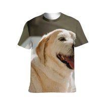 yanfind Adult Full Print T-shirts (men And Women) Adorable Bed Bedroom Bedsheet Blurred Comfort Cozy Creature Cute Dog Enjoy