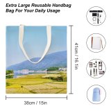 yanfind Great Martin Canvas Tote Bag Double Field Grassland Outdoors Countryside Paddy Mei Ling Wanli Nanchang China Plant Vegetation white-style1 38×41cm