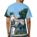 yanfind Adult Full Print T-shirts (men And Women) Accommodation Aged Sky Building Bush Chimney Construction Cottage Countryside Detail Dwell Entrance