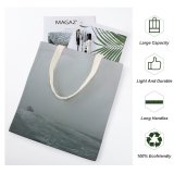 yanfind Great Martin Canvas Tote Bag Double Boat Transportation Vehicle Fog Outdoors Mist Sea Venice River Grey Stock white-style1 38×41cm