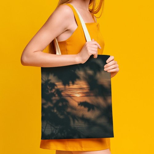 yanfind Great Martin Canvas Tote Bag Double Estonia Dusk Sunset Branch Sky Leaves Tree Sea Stock white-style1 38×41cm
