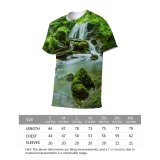 yanfind Adult Full Print T-shirts (men And Women) 4k Beautiful Cascade Creek Desktop Flow Foliage Forest Greenery Idyllic Jungle