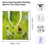 yanfind Great Martin Canvas Tote Bag Double Butterfly Bee Honey Insect Invertebrate Plant Flower Pollen white-style1 38×41cm
