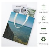yanfind Great Martin Canvas Tote Bag Double Cliff Outdoors Promontory Scenery Landscape Plant Vegetation Tree white-style1 38×41cm