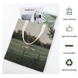 yanfind Great Martin Canvas Tote Bag Double Field Grassland Outdoors Countryside Farm Rural Pasture Meadow Ranch Grazing Grey Cattle white-style1 38×41cm