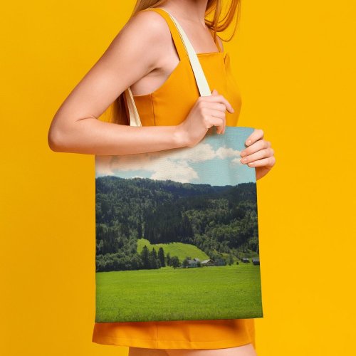 yanfind Great Martin Canvas Tote Bag Double Field Grassland Outdoors Countryside Grass Plant Farm Rural Meadow Norheimsund Norvège Pasture white-style1 38×41cm