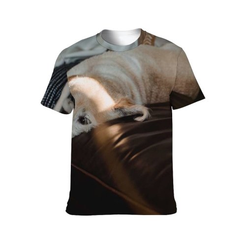 yanfind Adult Full Print T-shirts (men And Women) Adorable Anonymous Blurred Calm Casual Chill Comfort Couch Cozy Dog