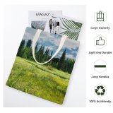 yanfind Great Martin Canvas Tote Bag Double Field Grassland Outdoors Plant Tree Grass Abies Fir Vegetation Countryside Farm Meadow white-style1 38×41cm