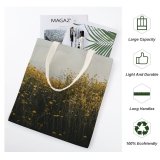 yanfind Great Martin Canvas Tote Bag Double Field Grassland Outdoors Countryside Farm Meadow Rural Marcos Usa Plant white-style1 38×41cm