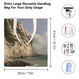 yanfind Great Martin Canvas Tote Bag Double Cliff Outdoors Promontory Samphire Hoe Country Park Dover Uk Scenery Grey white-style1 38×41cm